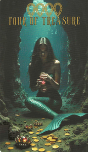 The Ocean Tarot--Four of Treasure The Ocean Tarot--Four of Treasure