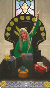 Triple Goddess Tarot- 10 of Pentacles Triple Goddess Tarot- 10 of Pentacles