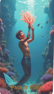 The Ocean Tarot-Page of Coral The Ocean Tarot-Page of Coral