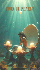 The Ocean Tarot--Four of Pearls The Ocean Tarot--Four of Pearls