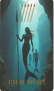 The Ocean Tarot-Five of Spears The Ocean Tarot-Five of Spears