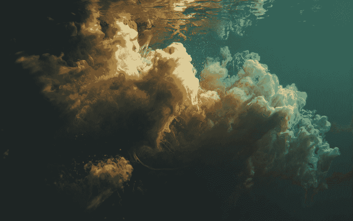 Abstract teal and gold water symbolizing emotional release through MER Abstract teal and gold water symbolizing emotional release through MER