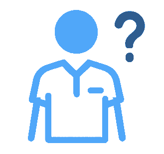 道や操作に迷っている状態を示す人物のピクトグラム。頭の横に疑問符が表示されている。 道や操作に迷っている状態を示す人物のピクトグラム。頭の横に疑問符が表示されている。