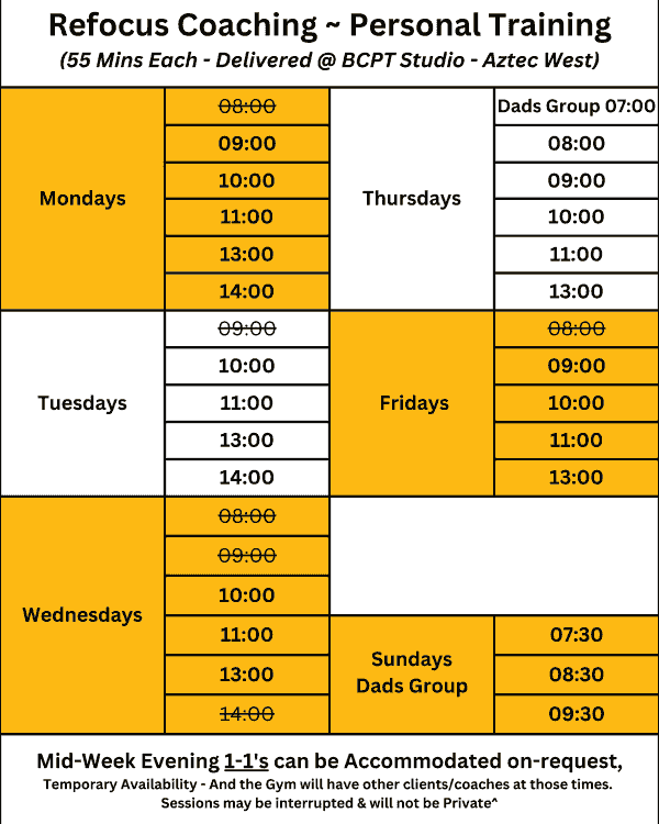 Bristol Dads Personal Training Schedule in Private Gym Aztec West Bristol Dads Personal Training Schedule in Private Gym Aztec West