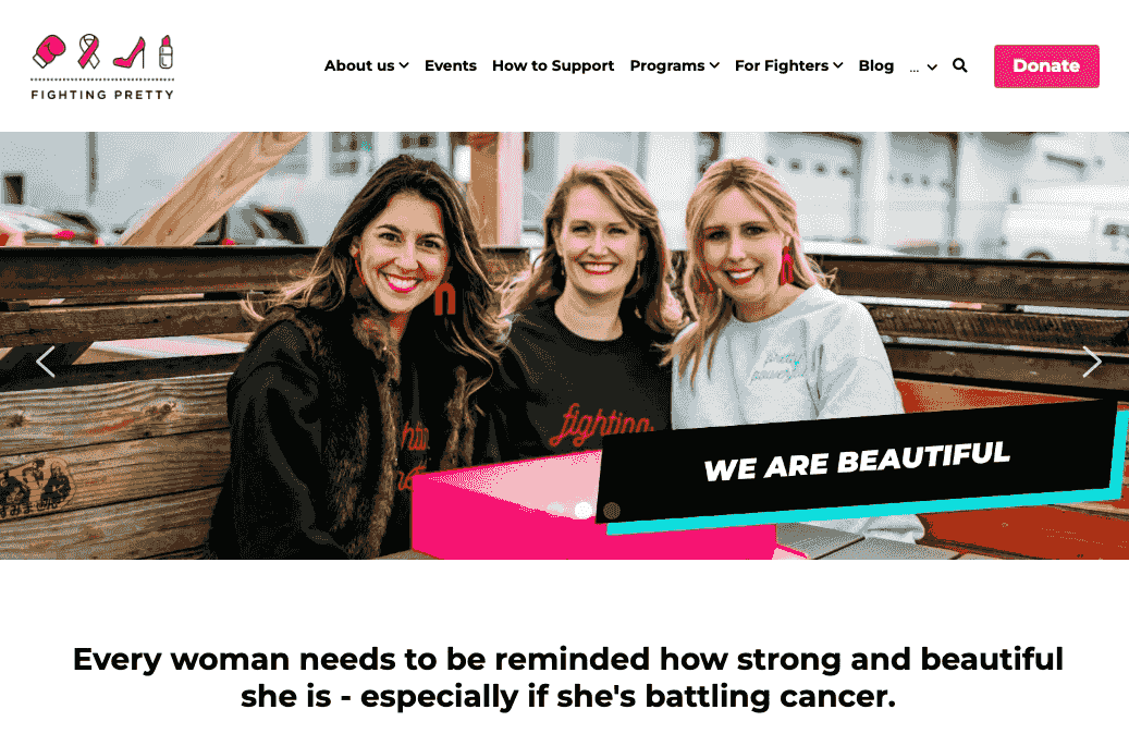 nonprofit donation landing page showcasing empowerment stories
