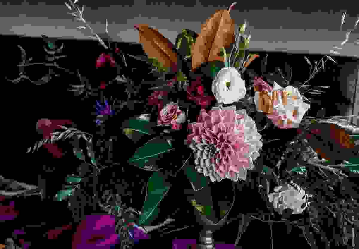Beautiful preserved dahlia arrangement adding elegance to home decor