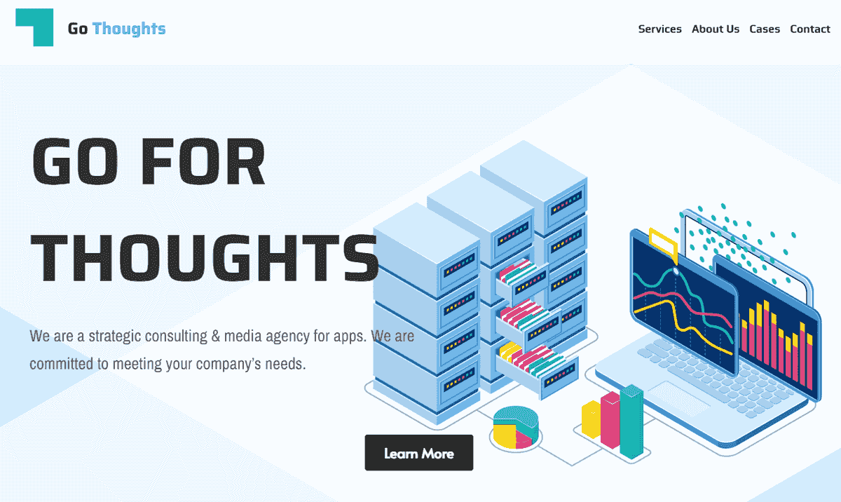 Go For Thoughts Template from Strikingly