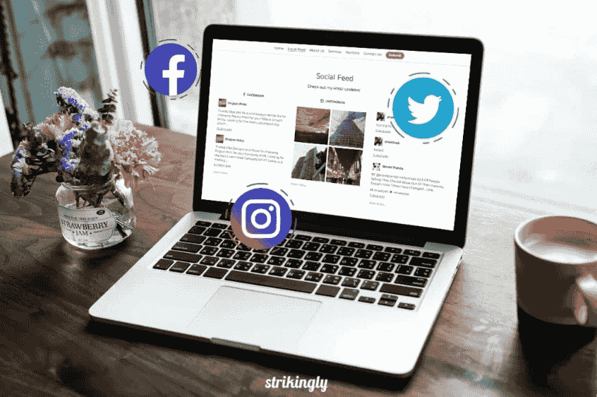 Strikingly Social Feeds Section