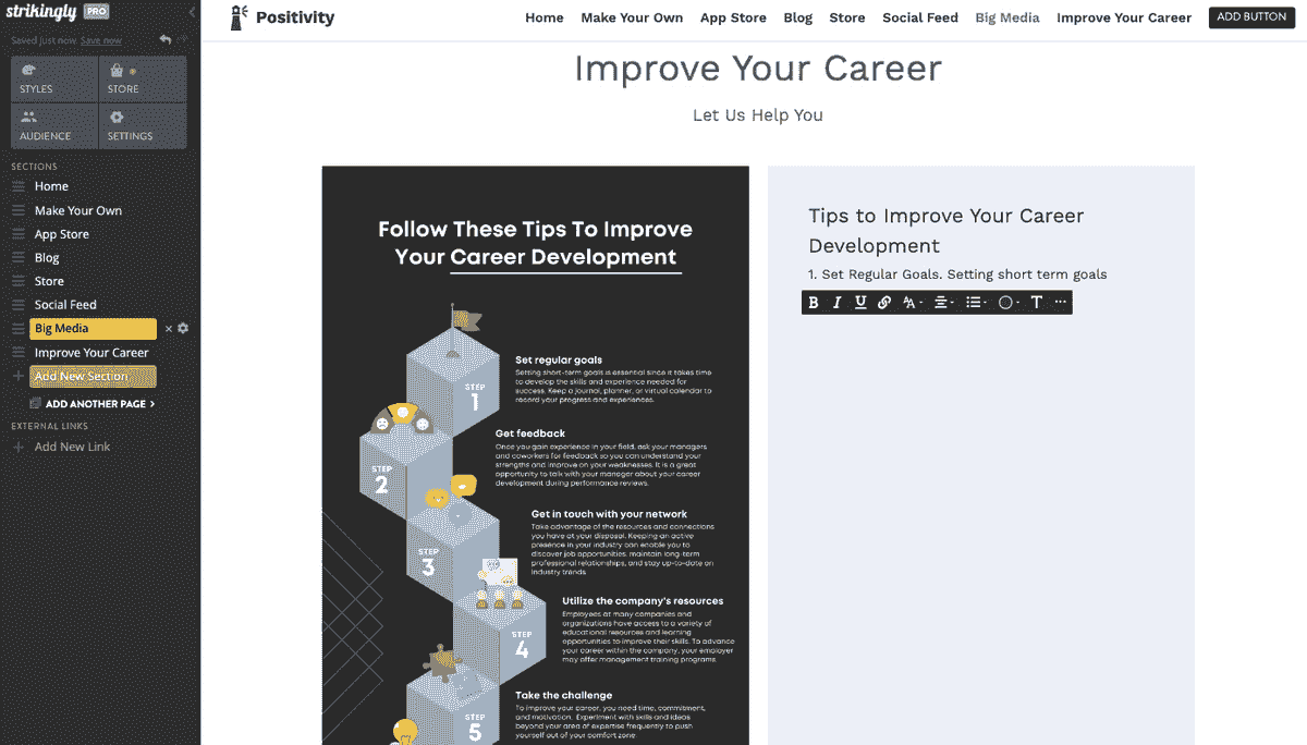 Strikingly Website Editor