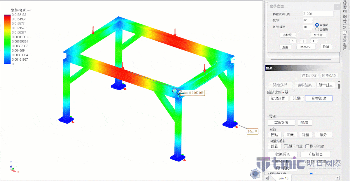 IronCAD 應力分析結果-位移變形分析 IronCAD 應力分析結果-位移變形分析