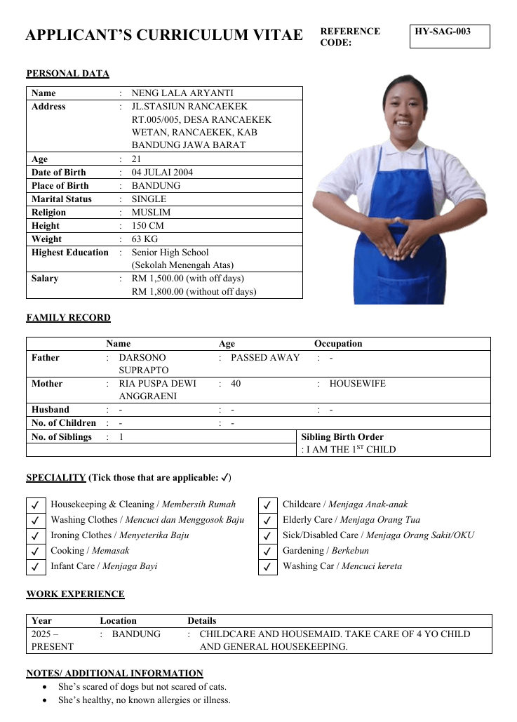 Neng Lala Aryanti (HY-SAG-003)