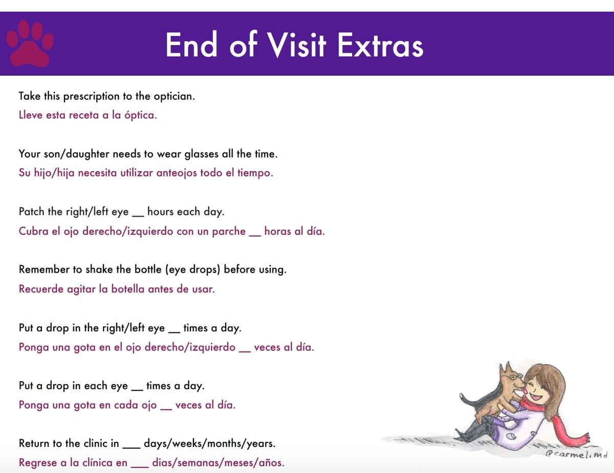 Ophthalmology Spanish, eye clinic spanish, medical spanish, Eye Dogtor Julie, carmel.md Ophthalmology Spanish, eye clinic spanish, medical spanish, Eye Dogtor Julie, carmel.md