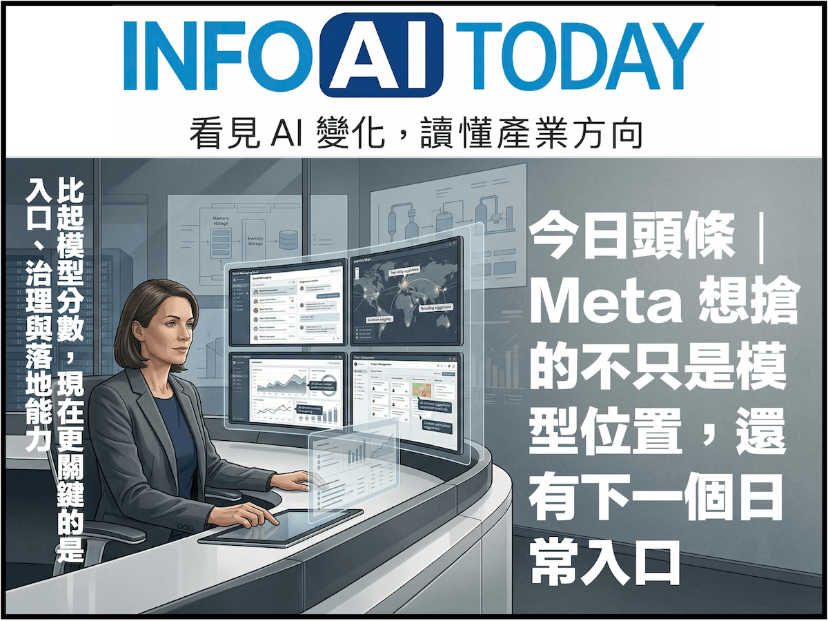InfoAI Today| AI 不再只比模型,真正的戰場已轉向入口、治理與落地 InfoAI Today| AI 不再只比模型,真正的戰場已轉向入口、治理與落地