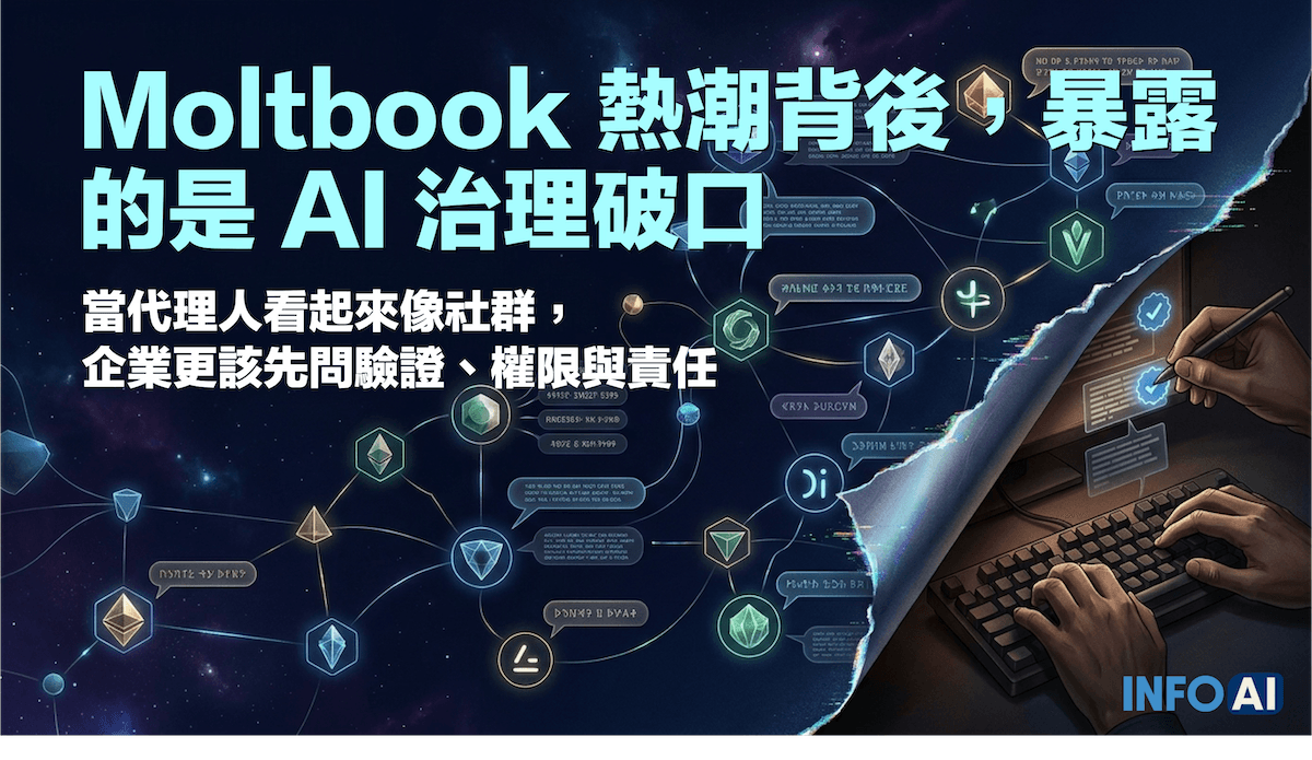 InfoAI | Moltbook「龍蝦教」熱潮真正揭露的,不是 AI 是否長出靈魂,而是代理式 AI 一旦進入公開場域,身分驗證、權限控管、內容真偽與責任鏈會先失守。 InfoAI | Moltbook「龍蝦教」熱潮真正揭露的,不是 AI 是否長出靈魂,而是代理式 AI 一旦進入公開場域,身分驗證、權限控管、內容真偽與責任鏈會先失守。