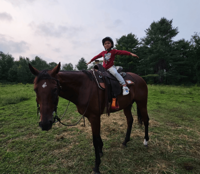 Horseback riding lesson at Black Creek Farm in Salisbury, NH Horseback riding lesson at Black Creek Farm in Salisbury, NH
