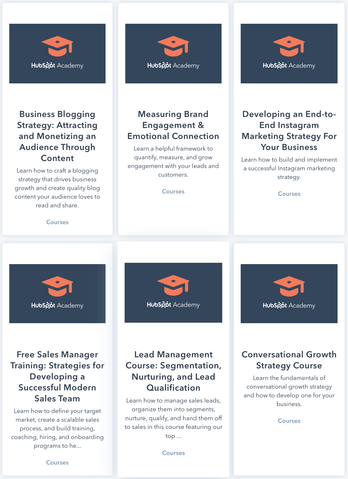 HubSpot Free Marketing Courses HubSpot Free Marketing Courses