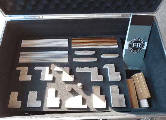 A selection of frame and trim options for solid panel shutters A selection of frame and trim options for solid panel shutters