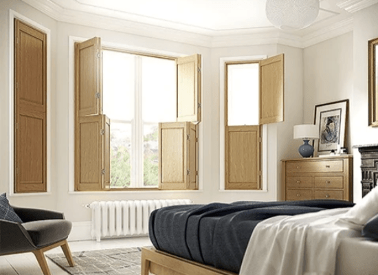 Bay window solid panel shutters Bay window solid panel shutters