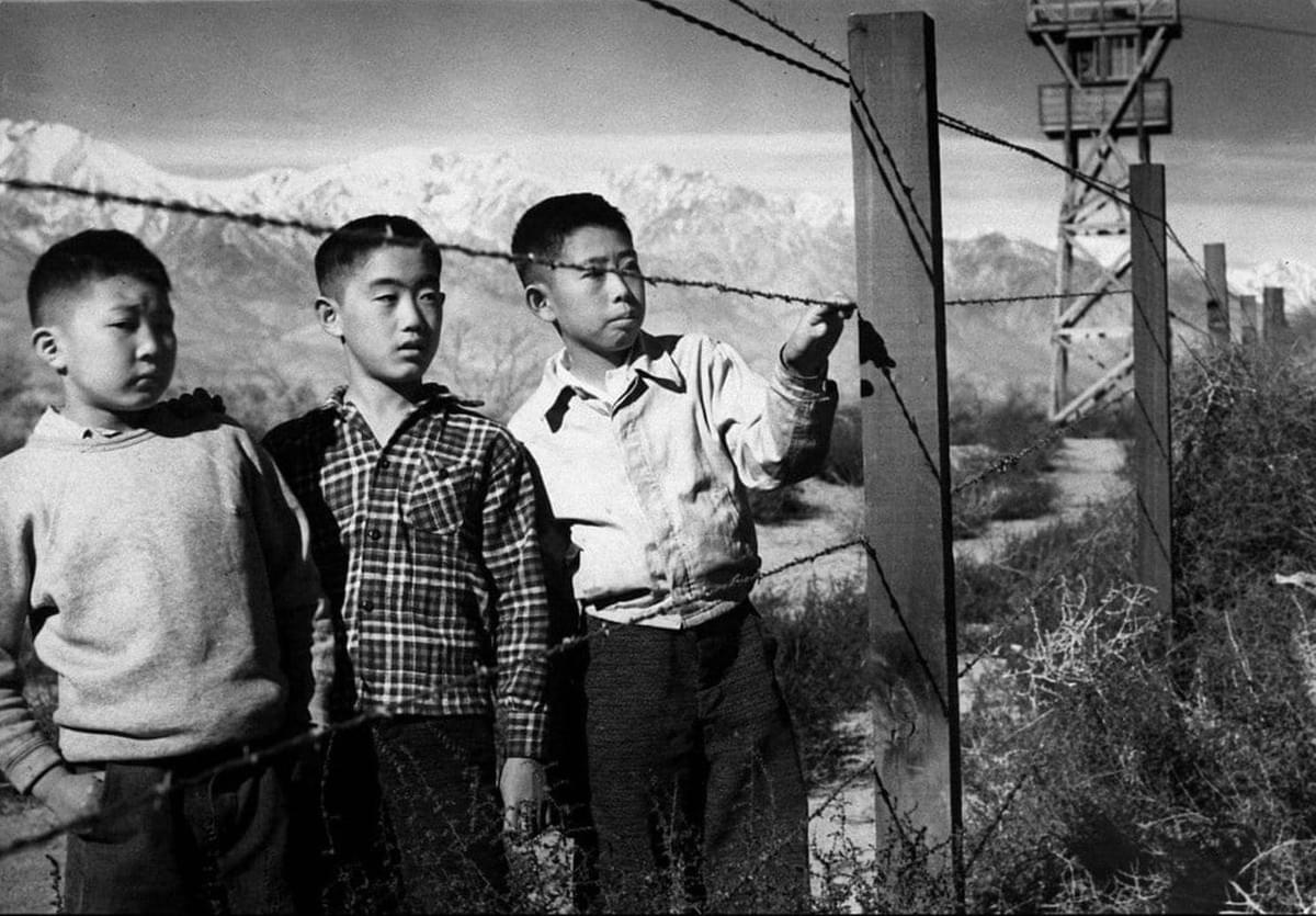 Three boys at Manzanar internment camp in 1943. Photo by Toyo Miyatake Three boys at Manzanar internment camp in 1943. Photo by Toyo Miyatake
