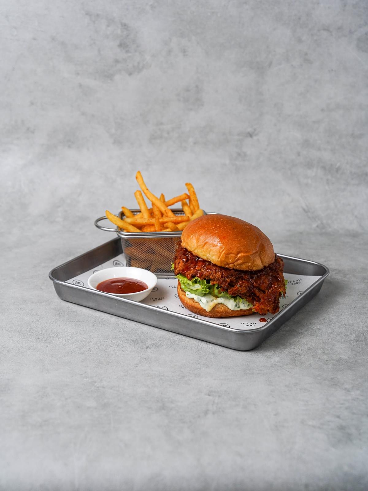 milk and madu crispy fried chicken burger milk and madu crispy fried chicken burger