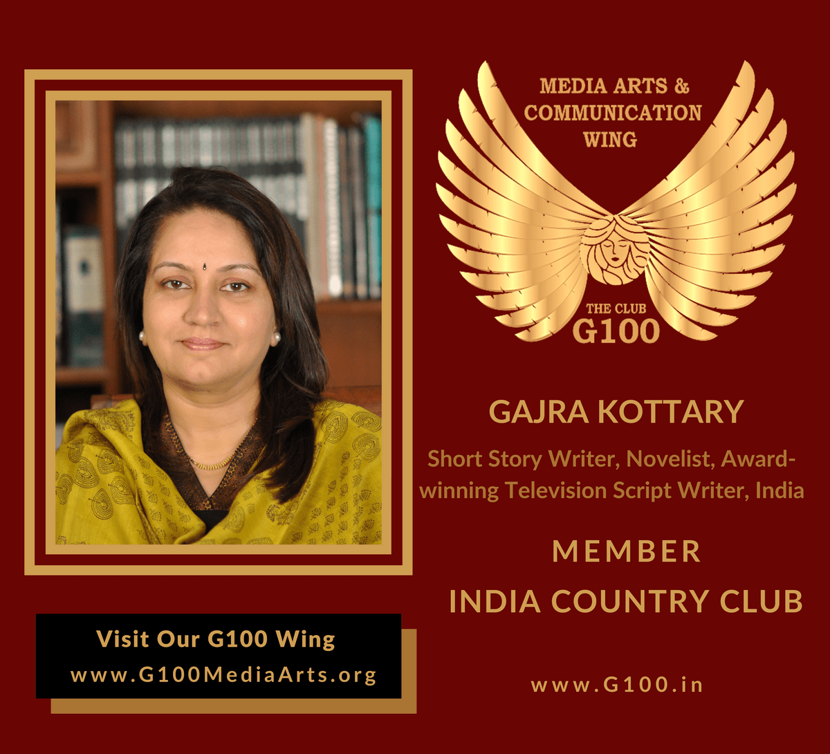 Gajra Kottary is a member of the India Country Club at G100 Media Arts & Communication Gajra Kottary is a member of the India Country Club at G100 Media Arts & Communication