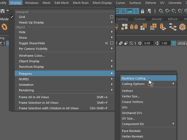 MAYA Backface Culling MAYA Backface Culling