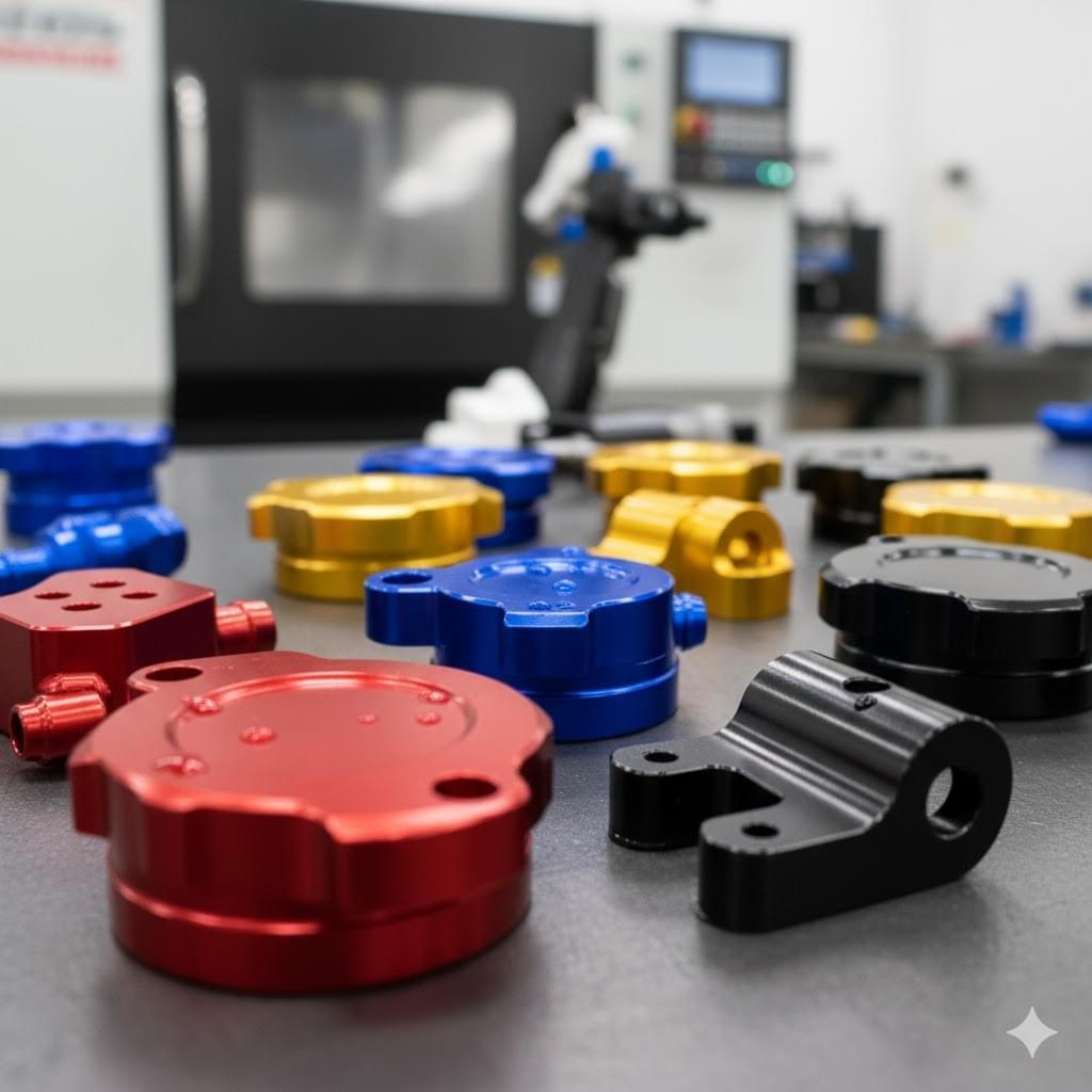 anodized aluminum color samples in red, blue, gold, and black showing surface finish and corrosion resistance anodized aluminum color samples in red, blue, gold, and black showing surface finish and corrosion resistance