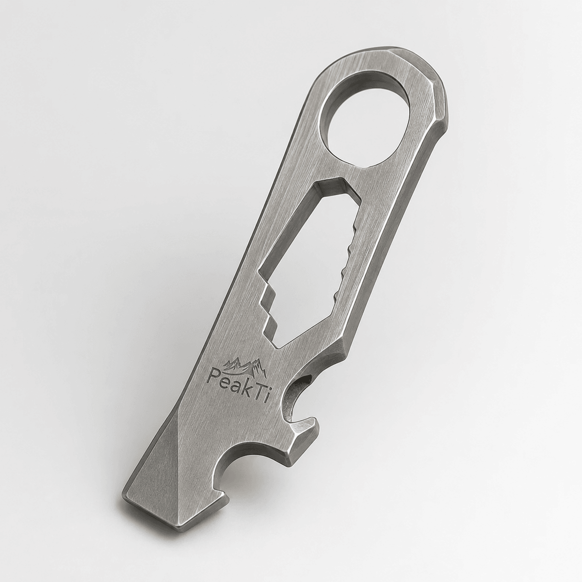 titanium EDC tool with PeakTi logo titanium EDC tool with PeakTi logo