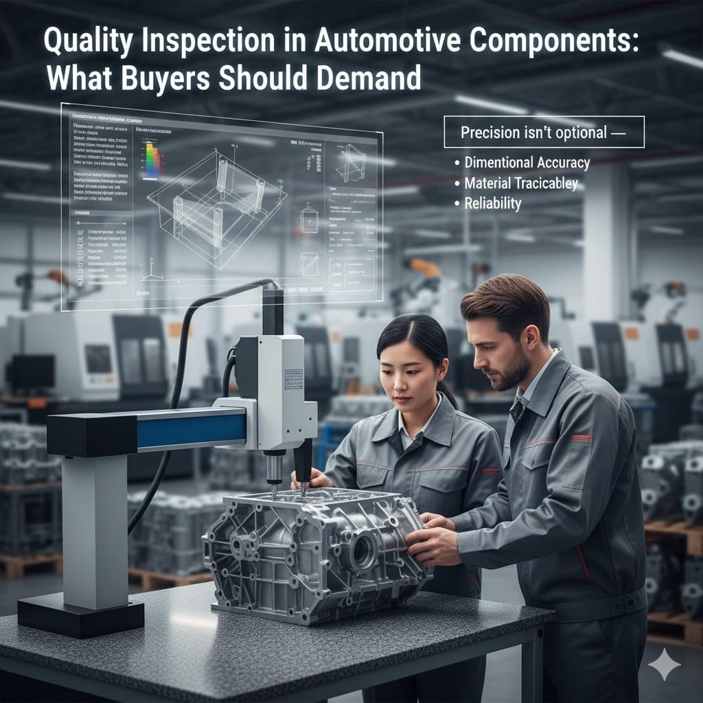 quality inspection and cmm measurement for cnc machined and die cast aluminum automotive components in manufacturing environment quality inspection and cmm measurement for cnc machined and die cast aluminum automotive components in manufacturing environment
