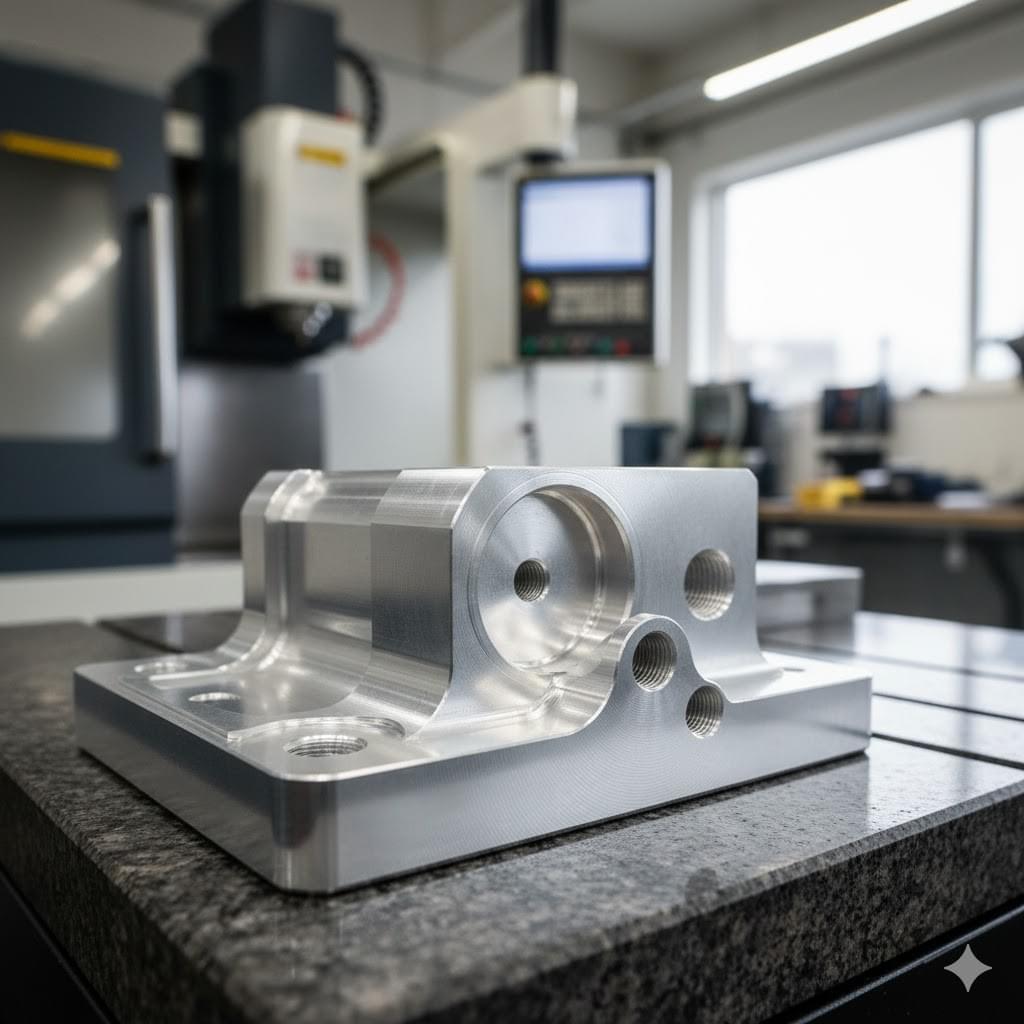 close-up of CNC machined aluminum motorcycle part showing precision tool marks and surface finish close-up of CNC machined aluminum motorcycle part showing precision tool marks and surface finish