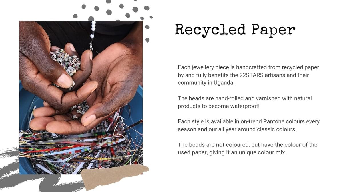 Two Paper bead bracelets for women / men