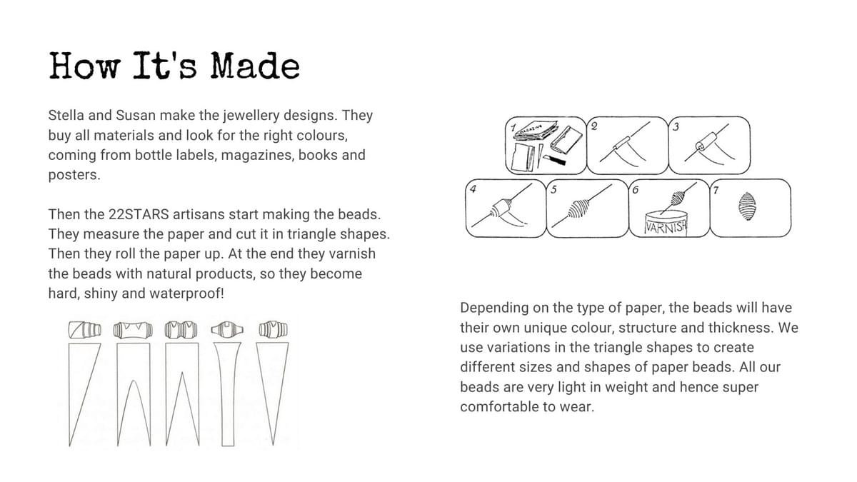 Two Paper bead bracelets for women / men