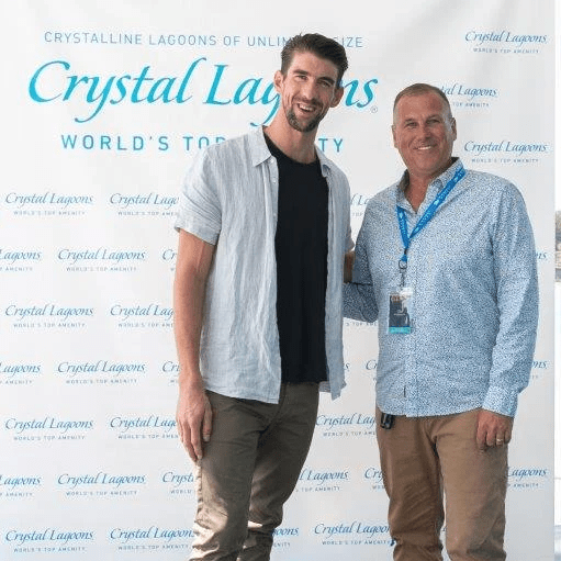 Michael Phelps Olympic Gold Medalist and H2 Lagoon Solutions President Kenneth Smith Michael Phelps Olympic Gold Medalist and H2 Lagoon Solutions President Kenneth Smith