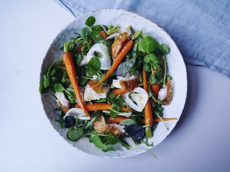 Birdseye view photo of a healthy salad Birdseye view photo of a healthy salad