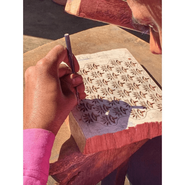Traditional Indian Block Printing onto wood Traditional Indian Block Printing onto wood