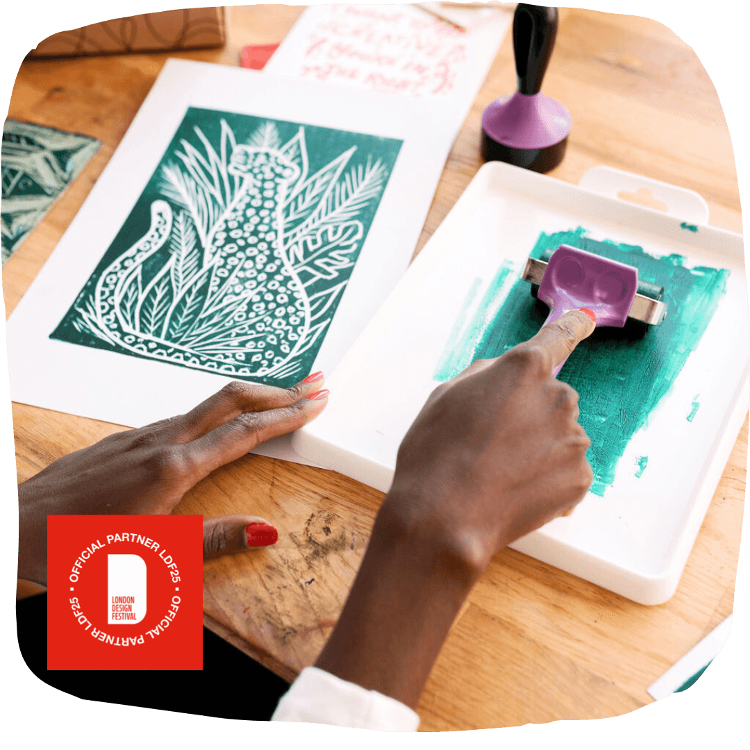 Lino printing with London Design Festival 2025 Lino printing with London Design Festival 2025