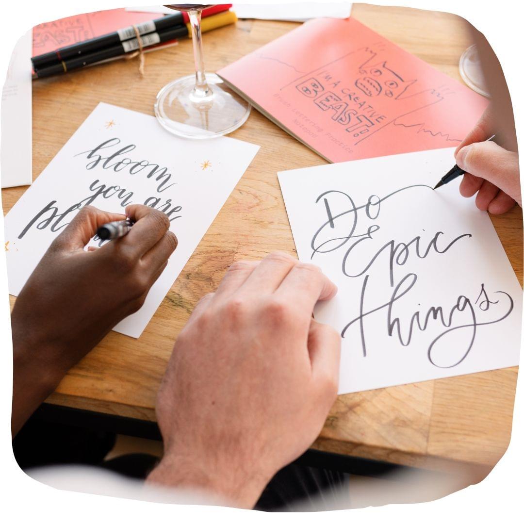 Virtual brush lettering calligraphy class with M.Y.O Virtual brush lettering calligraphy class with M.Y.O