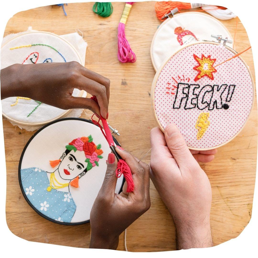 Online embroidery class for groups Online embroidery class for groups