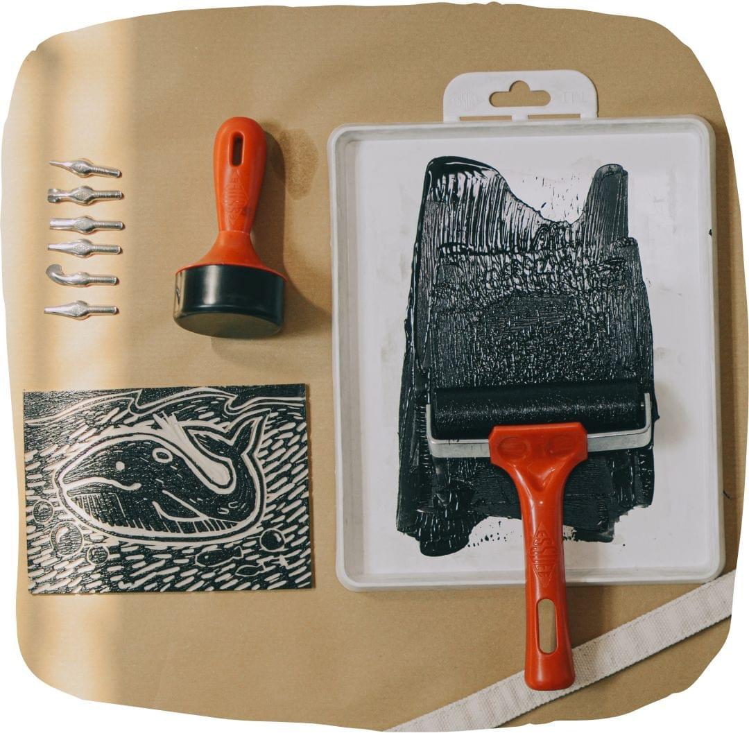 Virtual lino printing team building class with M.Y.O Virtual lino printing team building class with M.Y.O