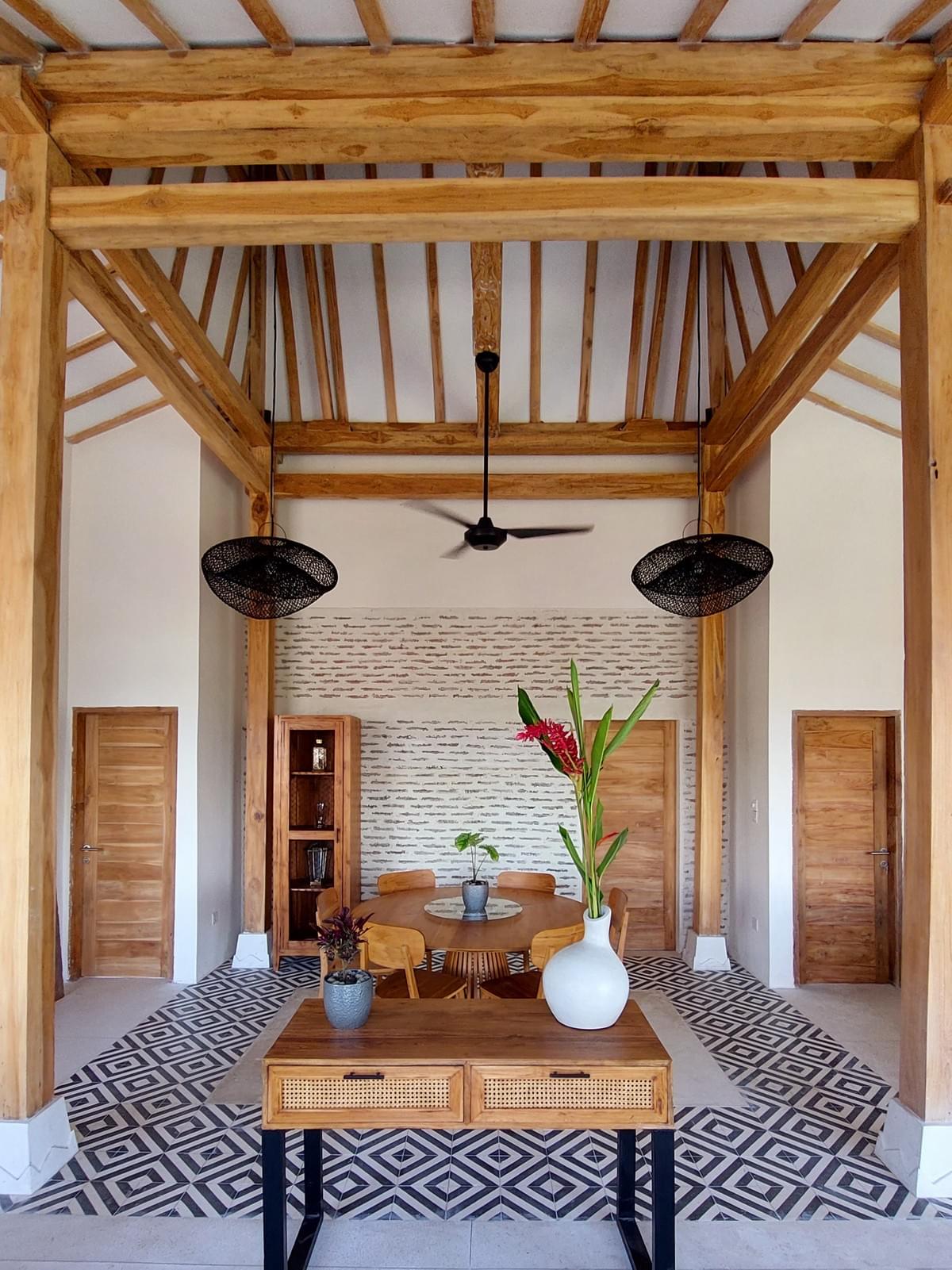 Glass - joglo villa entrance foyer at Spaces Bali Glass - joglo villa entrance foyer at Spaces Bali