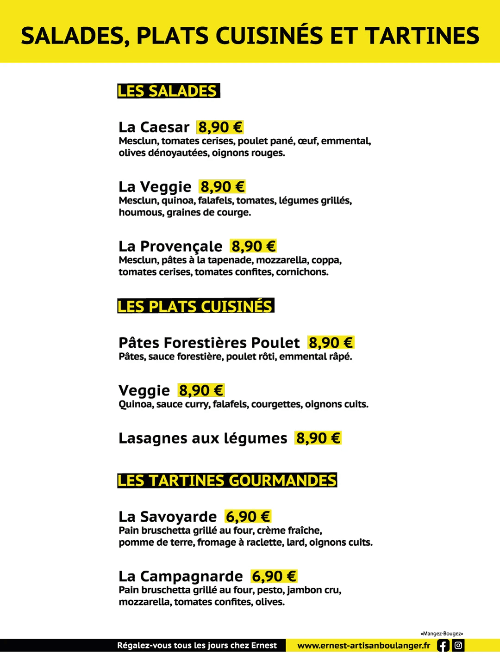 Les salades d'Ernest, boulangerie Manosque Les salades d'Ernest, boulangerie Manosque