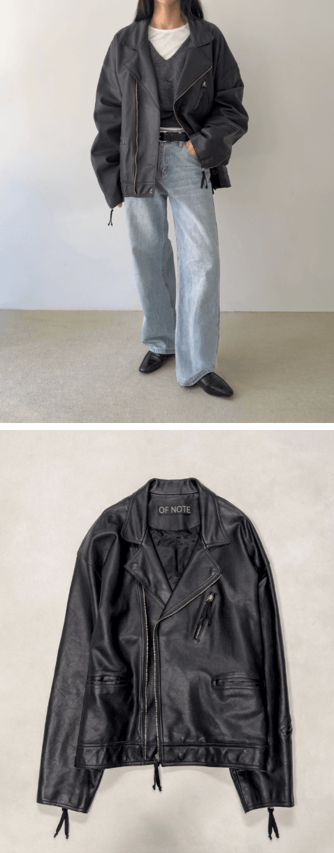 韓國製Washing Combi Leather Jacket