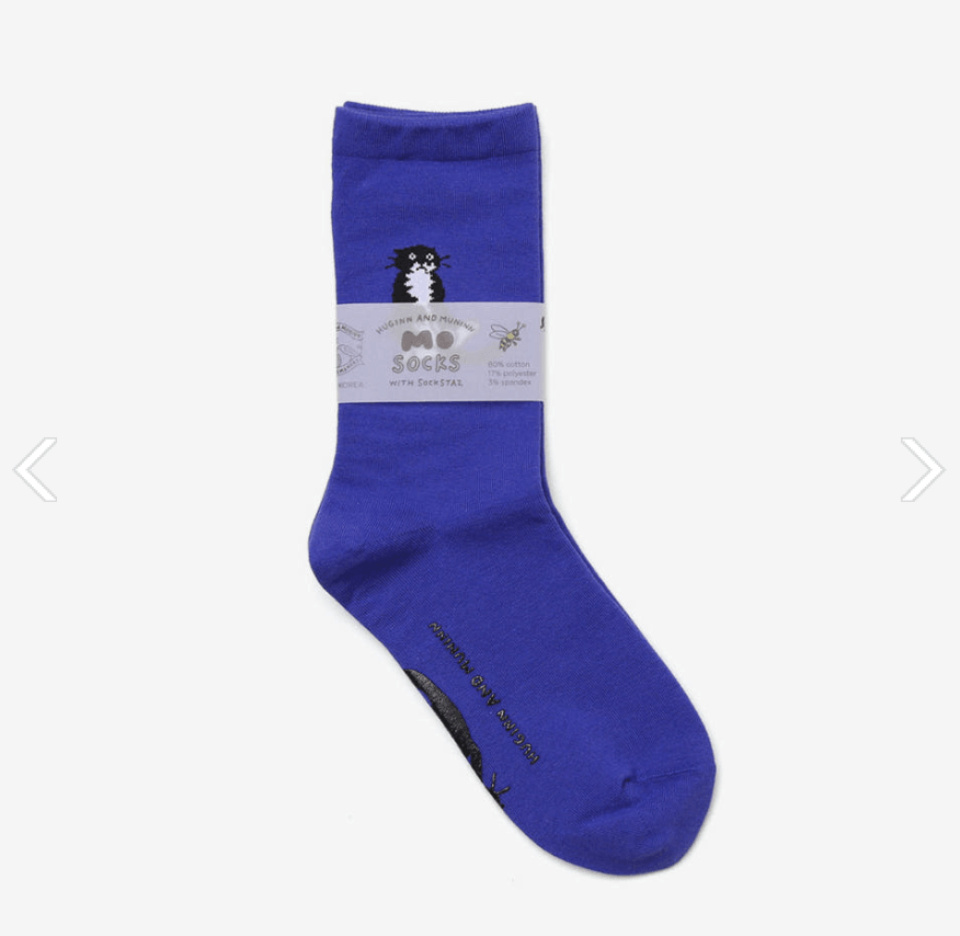 sitting mo socks - blue
