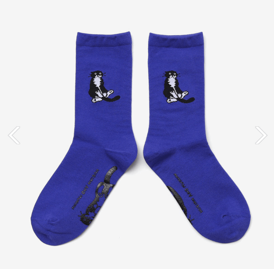 sitting mo socks - blue