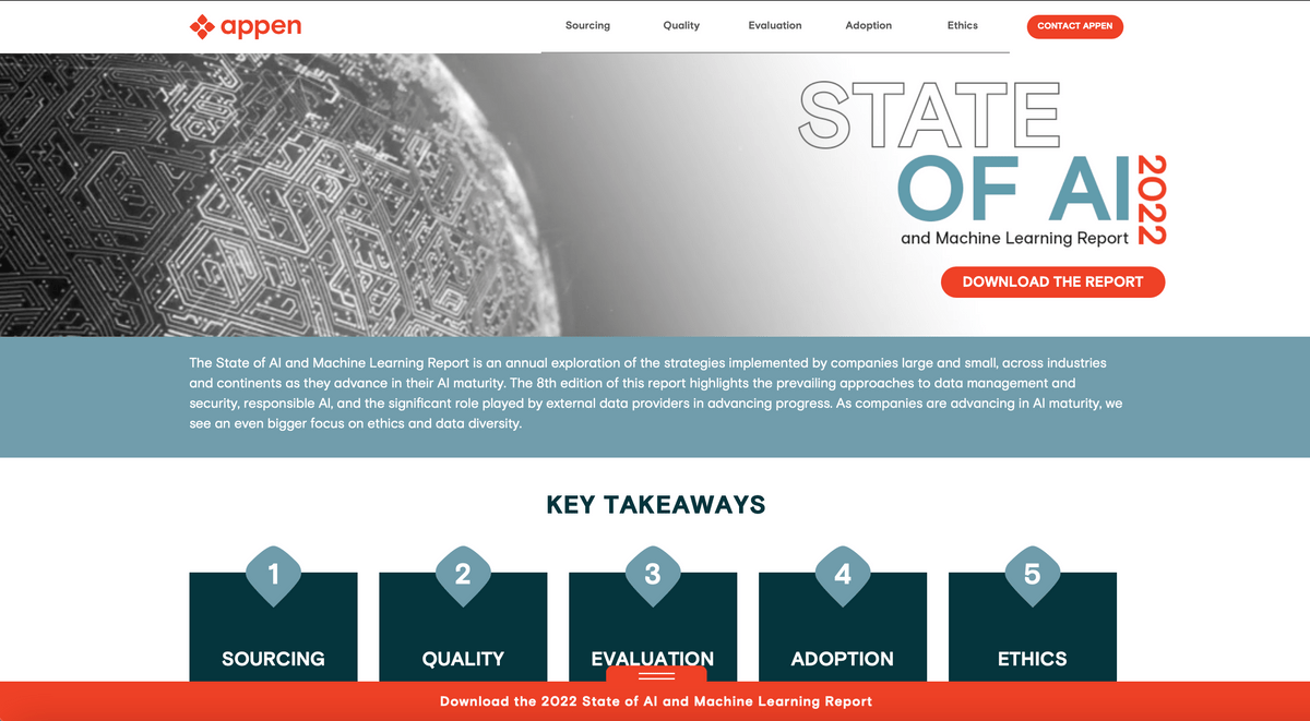 Appen State of AI and Machine Learning Report 2022 Appen State of AI and Machine Learning Report 2022