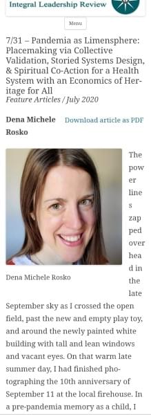 Integral Leadership Review Article by Dr. Dena Michele Rosko 2020 July Integral Leadership Review Article by Dr. Dena Michele Rosko 2020 July