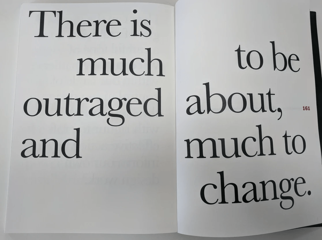 Black words on white page. There is much to be outraged about, and much to change. Black words on white page. There is much to be outraged about, and much to change.