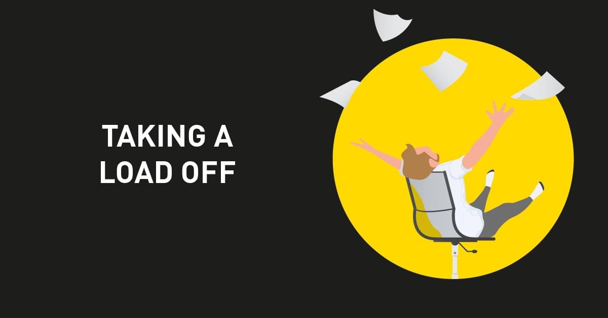 We Are Brass Tacks. Internal comms agency. Illustrative man in yellow bubble leaning back on office chair with feet in the air. We Are Brass Tacks. Internal comms agency. Illustrative man in yellow bubble leaning back on office chair with feet in the air.
