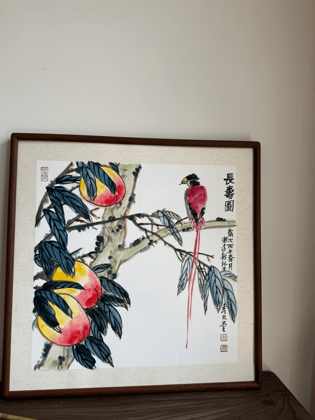 《长寿图》名人画家谢远新原创手绘国画作品