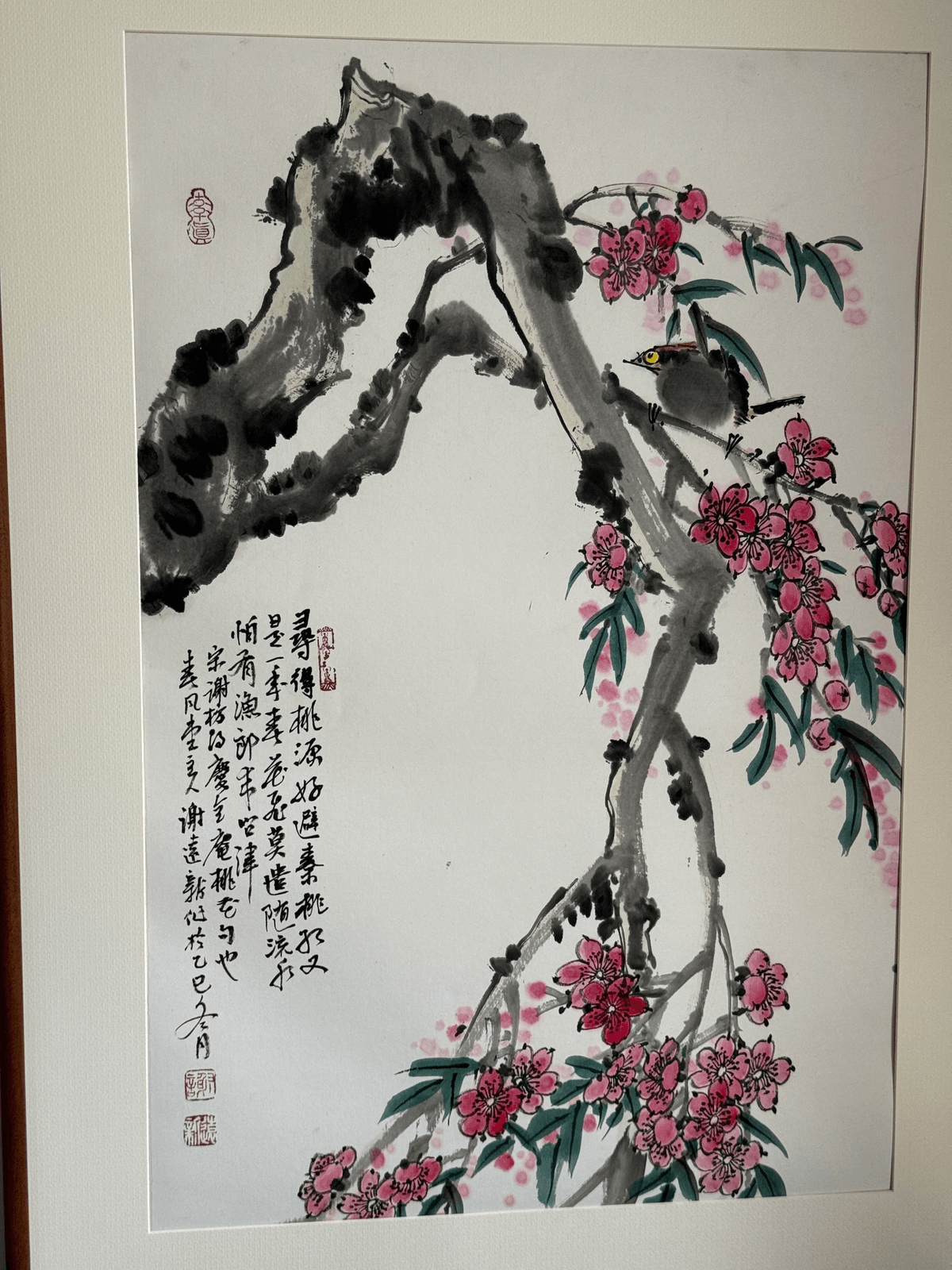 谢远新教授原创手绘国画《世外桃园》